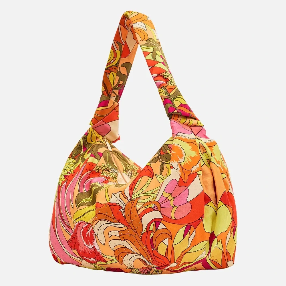 CAMILLA “Flower Child Society” 60s psychedelic print slouch large beach bag